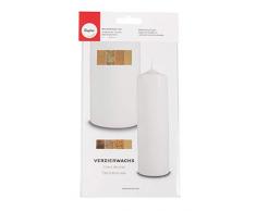 Rayher 31437000 Pack de 4 lÃ¡minas Cera en Tonos Dorados, de 20x6.5 cm Cada una, para Decorar Velas
