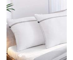 BedStory Almohadas Fibra con Relleno 3D Fibra Mantiene la Forma Almohadas AntiÃ¡caros para de Cama Almohadas para Hoteles Pack de 2 (60x60cm, Gris)