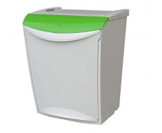 Denox Cubo Basura ecológico, Verde y Gris, Centimeters