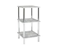 Haku MÃ¶bel 90439 estante, metal, aspecto cromo-concreto, 39 x 39 x 77 cm