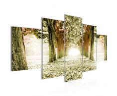 Imagen de paisaje bosque â Lienzo XXL formato pared imágenes de salón vivienda decoración impresiones de arte verde 5 piezas â Fabricado en Alemania â listo para colgar 605653c