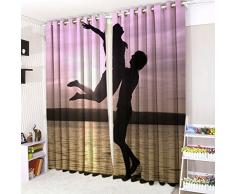 CUSHIONMANIA Cortinas con Ojales e impresiÃ³n 3DCortinas con diseÃ±o de Puesta de Sol de 1,32 x 2,28 Metros