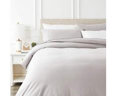 AmazonBasics - Juego de cama de franela con funda nórdica - 200 x 200 cm/50 x 80 cm x 2, Blanco