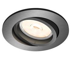Philips MyLiving Donegal GU10 - Foco Empotrable, Orientable, Luz Blanca CÃ¡lida, IluminaciÃ³n Interior, Color Gris