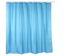 Tatay 5520200 Cortina de baño de Polyester, Incluye Anillas, Azul, 220 x 200 cm