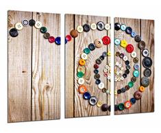 Poster FotogrÃ¡fico Espiral Original Figura con Botones de Colores, Madera TamaÃ±o total: 97 x 62 cm XXL