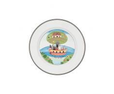 Villeroy & Boch Design Naif Plato de Desayuno Arca de Noé de Diseño Clásico con Alegre decoración, Porcelana, Verde, 21 cm