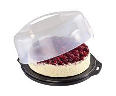 Xavax 00111514 - Recipiente para conservar y transportar tartas, Antracita/Transparente, Ã 31.5 cm