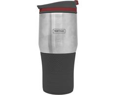 NERTHUS FIH 238 B Taza Doble Pared 400ml, Termo para cafÃ©, Negro, Acero Inoxidable, 400 ml