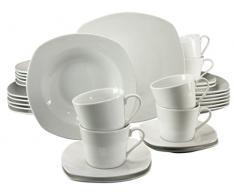 Creatable, Dinner Ware Set, 19512, Amelie Weiss, Juego de Mesa (30 Piezas), Porcelana, Blanco, 34.4 x 29.2 x 35 cm