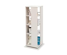 Iris Ohyama, Estante giratorio / Estante giratorio creativo de 360 ââââ° / Estante de exhibición de medios de torre y estantes 4, Diseño, Oficina, Sala - Revolving Book Shelf - RBS-4S - Roble Blanco
