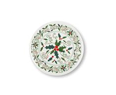 Excelsa Christmas Holly Plato Panettone, Porcelana, DiÃ¡metro: 31 cm