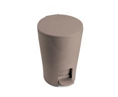TATAY 4434915 - Diábolo Cubo de baño con apertura a pedal, 5 litros de capacidad, PP, Marrón visón, 19.00x21.00x28.20 cm