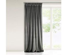 Eurofirany – Cortinas de Terciopelo, Cinta fruncidora, Elegante, Lisa, Lisa, Suave, para salón, Dormitorio, salón, poliéster, 140 x 270 cm