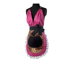 VIGAR Lulu Sexy Delantal para Cocina, Polyester, Rosa y Negro, Dimensiones: 46 x 1 x 66 cm