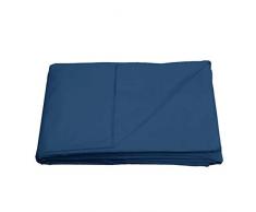 Sleepdown SÃ¡bana encimera Ropa de Cama Super Suave de fÃ¡cil Cuidado Mezcla de algodÃ³n Liso teÃ±ido no Planchar - Azul - Doble