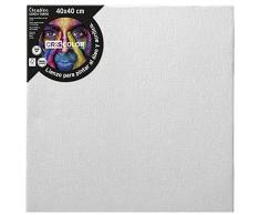 Criscolor Lienzo para Pintar 40X40CM, Algodón, Blanco