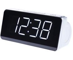 Camry Radio Despertador, plastico, Blanco, x
