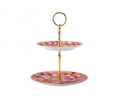 Maxwell & Williams Teas & Cs Kasbah - Soporte para Tartas en Caja de Regalo, Porcelana, Color Rosa, 2 Niveles