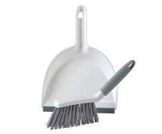 Beldray LA082664UFEU7 Juego De Recogedor Y Cepillo De Limpieza Antibacteriano con Cerdas Suaves, Recoge El Polvo con Facilidad, Guardar Fácilmente, Gris