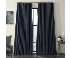 HPD Half Price Drapes BOCH-LN-DW-P BOCH-LN1853-120-DW, Cortina de Lino Extra Ancha para oscurecer ambientes (1 Panel) de 100 x 120 Pulgadas, Ã­ndigo, aÃ±il