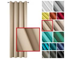 Eurofirany Blackout - Cortina Opaca con 8 Ojales, Elegante, Lisa, Lisa, Suave, para salÃ³n o Dormitorio, 1 Pieza, Color Beige, 135 x 250 cm