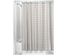 InterDesign Noah SC Cortinas para Ducha de Tela | Cortinas para baños con 12 Ojales para colgarlas | Cortina de Ducha Lavable a máquina de 183,0 cm x 183,0 cm | Poliéster Gris Topo