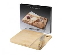 Cole & Mason - Cuchillo y Tabla de Queso, Acero Inoxidable, Madera, 4 x 30,5 x 25,5 cm