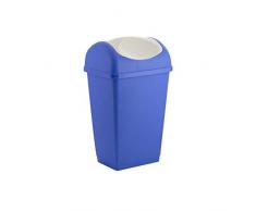 Tontarelli 235671 - Papelera con tapa giratoria, 23,5 x 18,5 x 39 cm, plástico, color azul