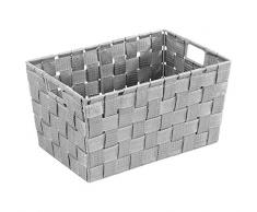 Wenko Cesta de almacenaje Adria, tamaño Chico, Gris, 30 x 20 x 15 cm 22791100