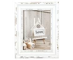 ZEP sy957Â W Marco de Fotos Madera 13Â x 18Â cm Rivoli Blanco Madera Blanco, Beige 21Â x 16Â x 1, 8Â cm