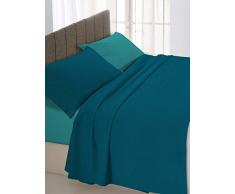 Italian Bed Linen Ropa DE Cama Italiano de Cama Azul/Cama de Agua Verde de 250 x 300 cm