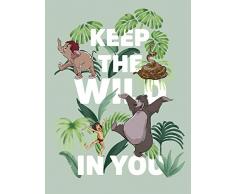 Komar Disney Wandbild Von Jungle Book Keep The Wild | Kinderzimmer, Babyzimmer, Dekoration, Kunstdruck | ohne Rahmen | WB090-30x40 fotomural, carbÃ³n