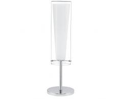 Eglo Pinto Lámpara de mesa, Vidrio, Acero, Cromo, Transparente, Color blanco