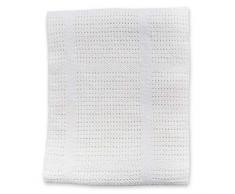 Manta Celular Color Crema para Cama Individual, Manta Celular de algodón para Adultos, Manta de Cama Grande, Reversible, Ligera, térmica, Suave y Tradicional (180 x 230 cm)