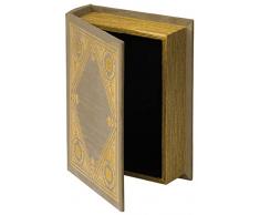Vintiquewise Caja de almacenamiento decorativa con forma de libro, color blanco roto