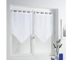 Douceur dIntérieur - 1622758, Par De Visillo Pompon Presilla, 2 X 45 X 90 Cm, Lissea, Visillo Arena, Blanco