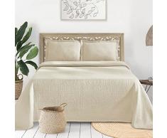 Superior Colcha de medallÃ³n con Fundas de Almohada, AlgodÃ³n, Crema, Matrimonio