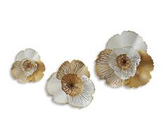 World Art Flores perforadas Cuadros en metal, Multicolore, (31 x 29 x 11)+(46 x 46 x 14)+(55 x 53 x 15) cm