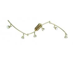 Lámpara de techo WOFI, 6-lámpara de techo, Serie Cameron, 6 x LED, 5 W, altura 16,7 cm, Profundidad 180 cm, 2700 Kelvin, 430 lúmenes, latón mate 9796,06,32,0000