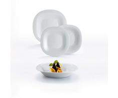 Luminarc Neo Carine Vajilla de Vidrio Opal para 6 Personas, 18 Piezas, Extra Resistente, Gris, Nuevo Modelo