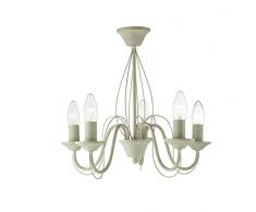 Lighting Collection 700005 - Lámpara de techo colgante (rosca E14 tipo Edison, 60 W), color crema y dorado