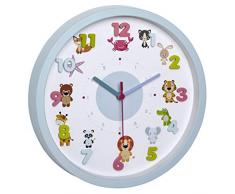 TFA Dostmann - Reloj de Pared Infantil, plÃ¡stico, Azul Claro, (L) 309 x (B) 44 x (H) 309 mm