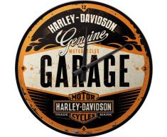 Nostalgic-Art 51083, Harley-Davidson Garage, Wanduhr 31cm Reloj de Pared, Metal, carbón, 31 x 31 x 5,5 cm
