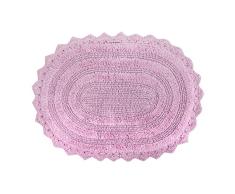 DII - Alfombrilla de baño Redonda de algodón para SPA, ultrapequeña, para Colocar en la Parte Delantera de la Ducha, el tocador, la bañera, el Lavabo y el Inodoro, Malva, Large Oval