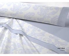 Franela Dart Petra Juego de Cama, Algodón, Azul, 200x200x1 cm