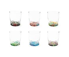 Excelsa Kimono - Juego de 6 vasos con fondo decorado, ml 340, DiÃ¡metro 8 cm, Vidrio
