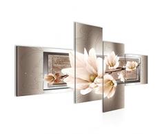 Runa Art 205741c - Cuadro de pared (200 x 100 cm, lienzo XXL, 4 piezas, fabricado en Alemania, listo para colgar), diseÃ±o de magnolias
