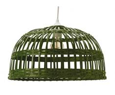 Phuket 60 - Lámpara colgante de bambú, 60 W, verde, diámetro 60 x altura 33 cm