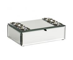 Premier Housewares - Joyero (con Espejo y Joyas), Plata, 5 x 17 x 11 cm